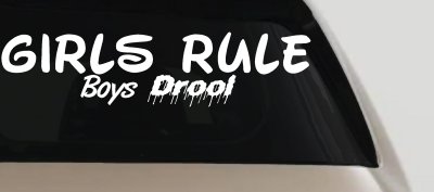 Girls Rule Boys Drool Funny Car or Truck Window Vinyl Decal Sticker