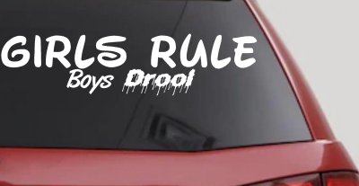 Girls Rule Boys Drool Funny Car or Truck Window Vinyl Decal Sticker