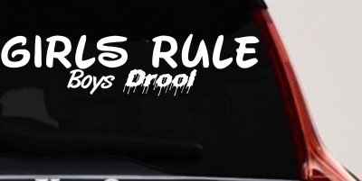 Girls Rule Boys Drool Funny Car or Truck Window Vinyl Decal Sticker
