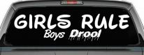 Girls Rule Boys Drool Funny Car or Truck Window Decal Sticker