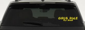 Girls Rule Boys Drool Funny Car or Truck Window Decal Sticker (Yellow)