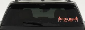 Girls Rule Boys Drool Good and Bad Girls Car or Truck Window Decal Sticker (Coral)