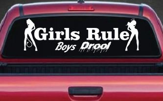Girls Rule Boys Drool Good and Bad Girls Car or Truck Window Decal Sticker