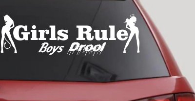 Girls Rule Boys Drool Good and Bad Girls Car or Truck Window Vinyl Decal Sticker