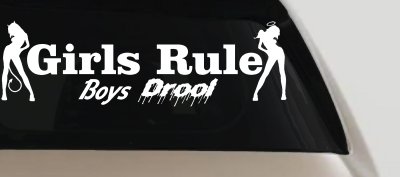 Girls Rule Boys Drool Good and Bad Girls Car or Truck Window Vinyl Decal Sticker