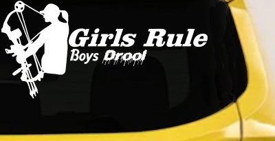 Girls Rule Boys Drool Bow Girl Car or Truck Window Vinyl Decal Sticker
