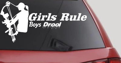 Girls Rule Boys Drool Bow Girl Car or Truck Window Vinyl Decal Sticker