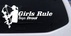 Girls Rule Boys Drool Bow Girl Car or Truck Window Decal Sticker