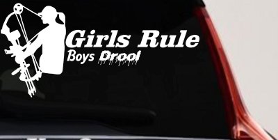 Girls Rule Boys Drool Bow Girl Car or Truck Window Vinyl Decal Sticker