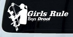 Girls Rule Boys Drool Bow Girl Car or Truck Window Decal Sticker