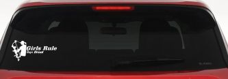 Girls Rule Boys Drool Bow Girl Car or Truck Window Vinyl Decal Sticker (White)