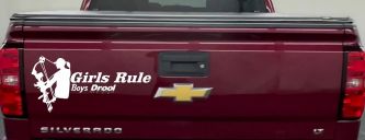 Girls Rule Boys Drool Bow Girl Car or Truck Window Vinyl Decal Sticker
