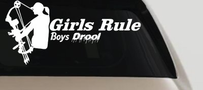 Girls Rule Boys Drool Bow Girl Car or Truck Window Vinyl Decal Sticker