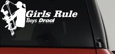 Girls Rule Boys Drool Bow Girl Car or Truck Window Vinyl Decal Sticker