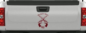 We Don't Dial 911 Pistols 2nd Amendment Guns Car or Truck Window Decal Sticker (Purple Red)