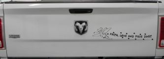 Faith Love And Pixie Dust Tinkerbell Tinker Bell Car or Truck Window Decal Sticker (Black)