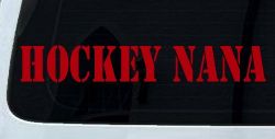 Hockey Nana Sports Car or Truck Window Decal Sticker (Red)