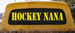 Hockey Nana Sports Car or Truck Window Decal Sticker (Yellow)