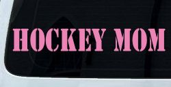 Hockey Mom Sports Car or Truck Window Decal Sticker (Pink)