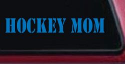 Hockey Mom Sports Car or Truck Window Decal Sticker (Sky Blue)