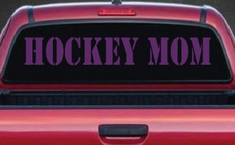 Hockey Mom Sports Car or Truck Window Vinyl Decal Sticker (Violet)