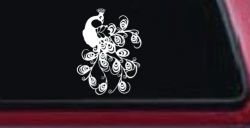 Peacock Swirl Feathers Car or Truck Window Decal Sticker
