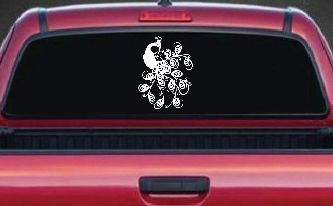 Peacock Swirl Feathers Car or Truck Window Decal Sticker