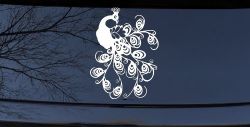 Peacock Swirl Feathers Car or Truck Window Decal Sticker