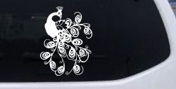 Peacock Swirl Feathers Car or Truck Window Decal Sticker