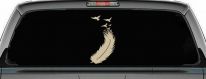Feather Turning Into Birds Car or Truck Window Decal Sticker (Desert Sand)