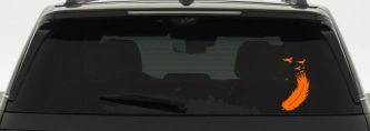 Feather Turning Into Birds Car or Truck Window Decal Sticker (Orange)