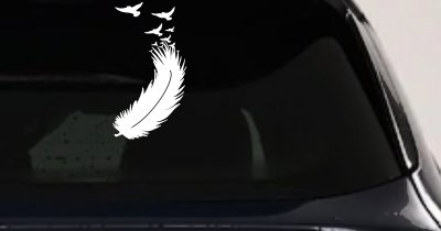 Feather Turning Into Birds Car or Truck Window Vinyl Decal Sticker