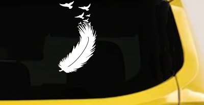 Feather Turning Into Birds Car or Truck Window Vinyl Decal Sticker