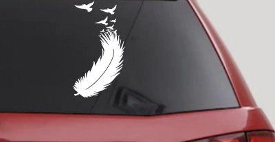 Feather Turning Into Birds Car or Truck Window Vinyl Decal Sticker