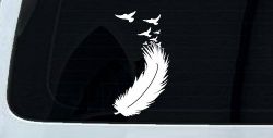 Feather Turning Into Birds Car or Truck Window Decal Sticker