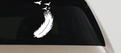 Feather Turning Into Birds Car or Truck Window Vinyl Decal Sticker