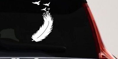 Feather Turning Into Birds Car or Truck Window Vinyl Decal Sticker