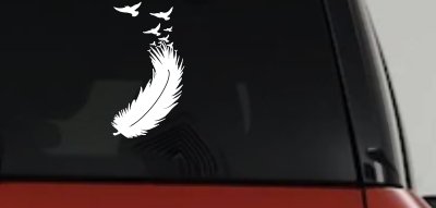 Feather Turning Into Birds Car or Truck Window Vinyl Decal Sticker