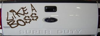 Like A Boss Funny Car or Truck Window Decal Sticker (Brown)