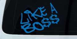 Like A Boss Funny Car or Truck Window Vinyl Decal Sticker (Sky Blue)