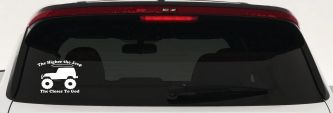 Higher The Jeep Closer To God Off Road Car or Truck Window Decal Sticker (White)