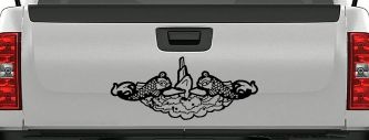 Submarine Service Dolphins Military Car or Truck Window Decal Sticker (Matte Black)