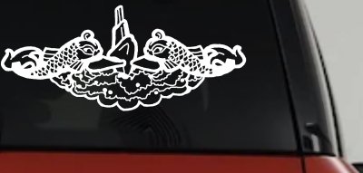 Submarine Service Dolphins Military Car or Truck Window Vinyl Decal Sticker