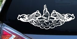 Submarine Service Dolphins Military Car or Truck Window Decal Sticker