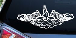 Submarine Service Dolphins Military Car or Truck Window Decal Sticker