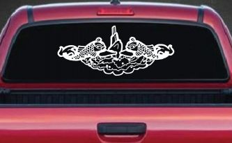 Submarine Service Dolphins Military Car or Truck Window Decal Sticker