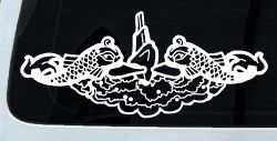 Submarine Service Dolphins Military Car or Truck Window Decal Sticker