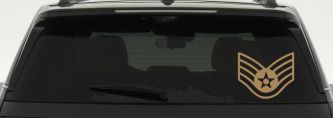 Air Force Staff Sargent Stripes Military Car or Truck Window Decal Sticker (Light Brown)
