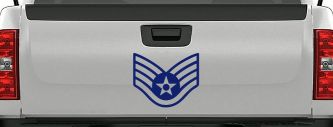 Air Force Staff Sargent Stripes Military Car or Truck Window Decal Sticker (Navy)