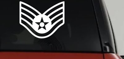 Air Force Staff Sargent Stripes Military Car or Truck Window Vinyl Decal Sticker